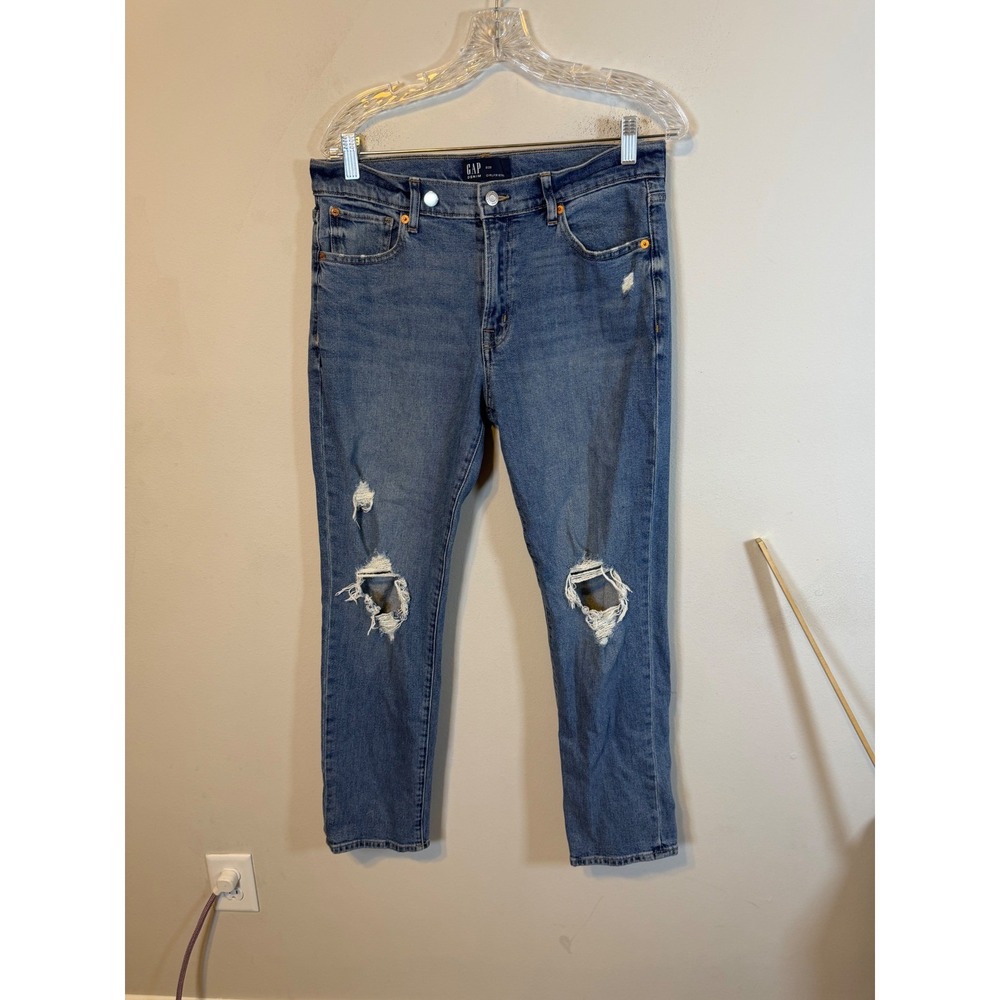 Gap Womens Girlfriend Jeans Distressed Blue Size 8/29